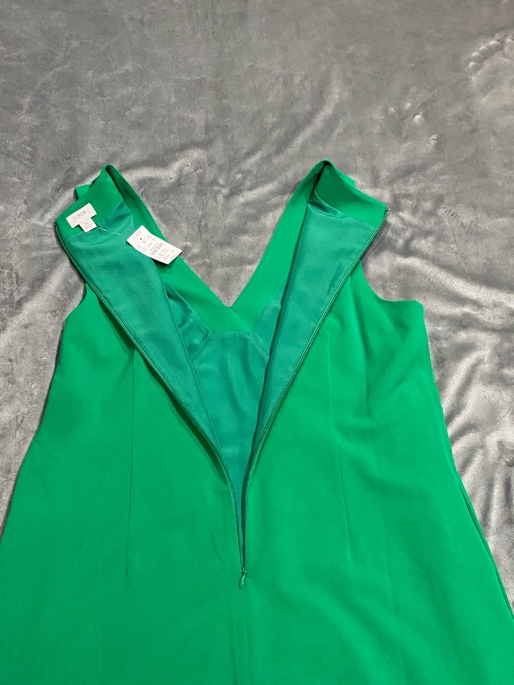 J. Crew Factory Kelly Green Sleeveless V-Neck A-Line Mini Dress - Picture 8 of 13